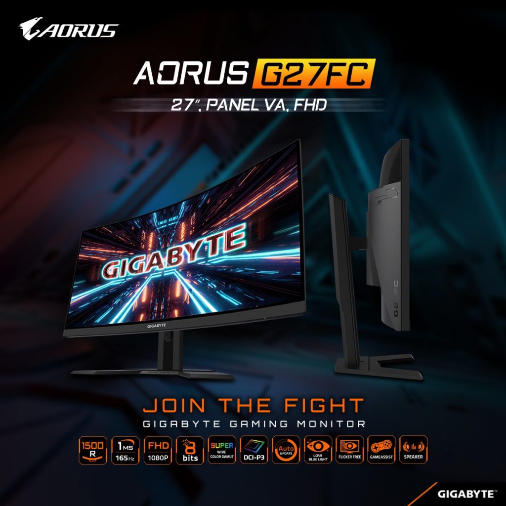 Màn hình LCD GIGABYTE G27FC-EK (1920 x 1080/VA/165Hz/1 ms/FreeSync, G-Sync compatible) - Hình ảnh 4