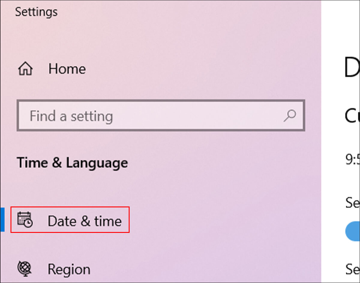 Chọn Date & Time