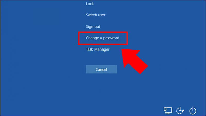 Chọn vào mục Change a password