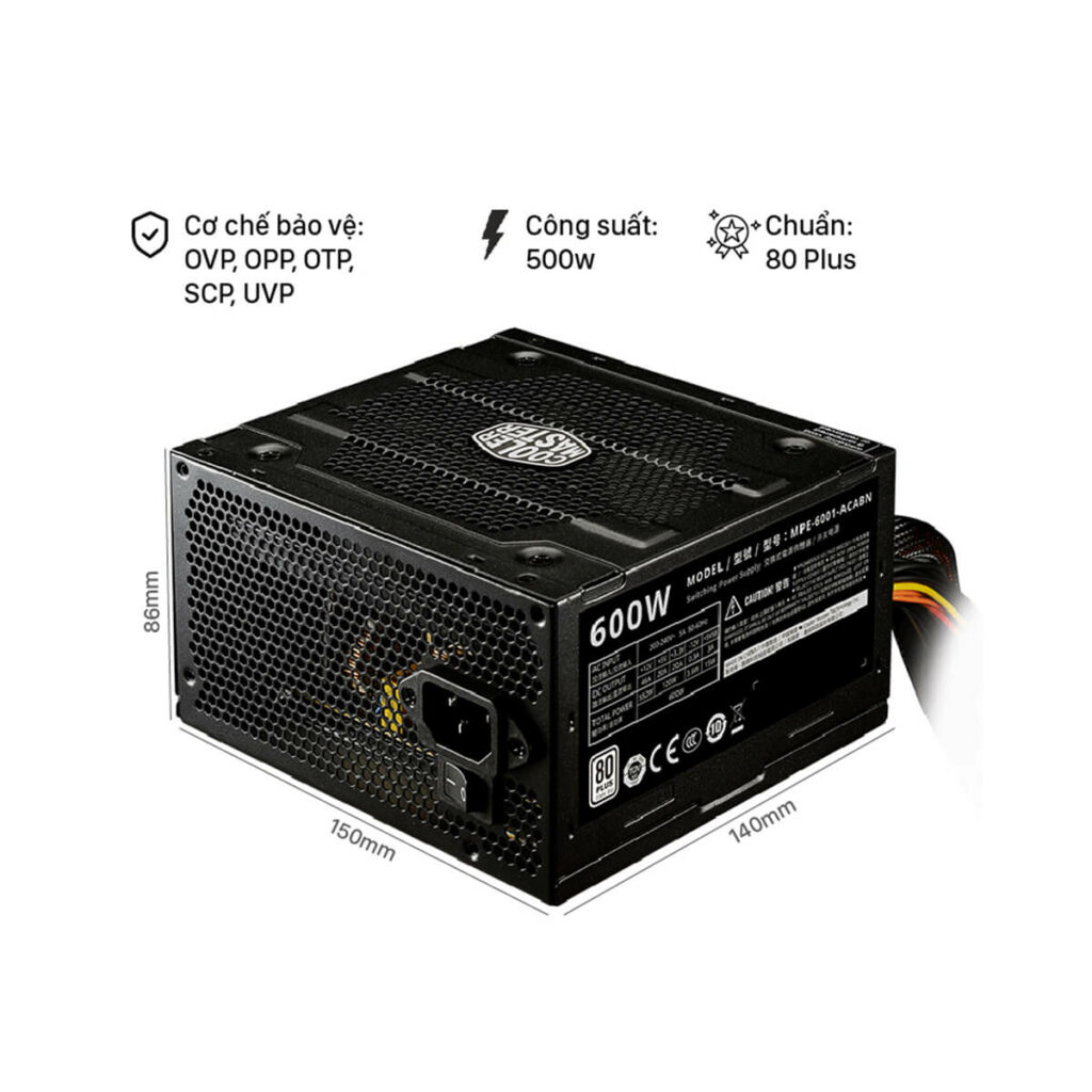 Nguồn máy tính Cooler Master ELITE V4 80 PLUS 230V 600W - Hình ảnh 2