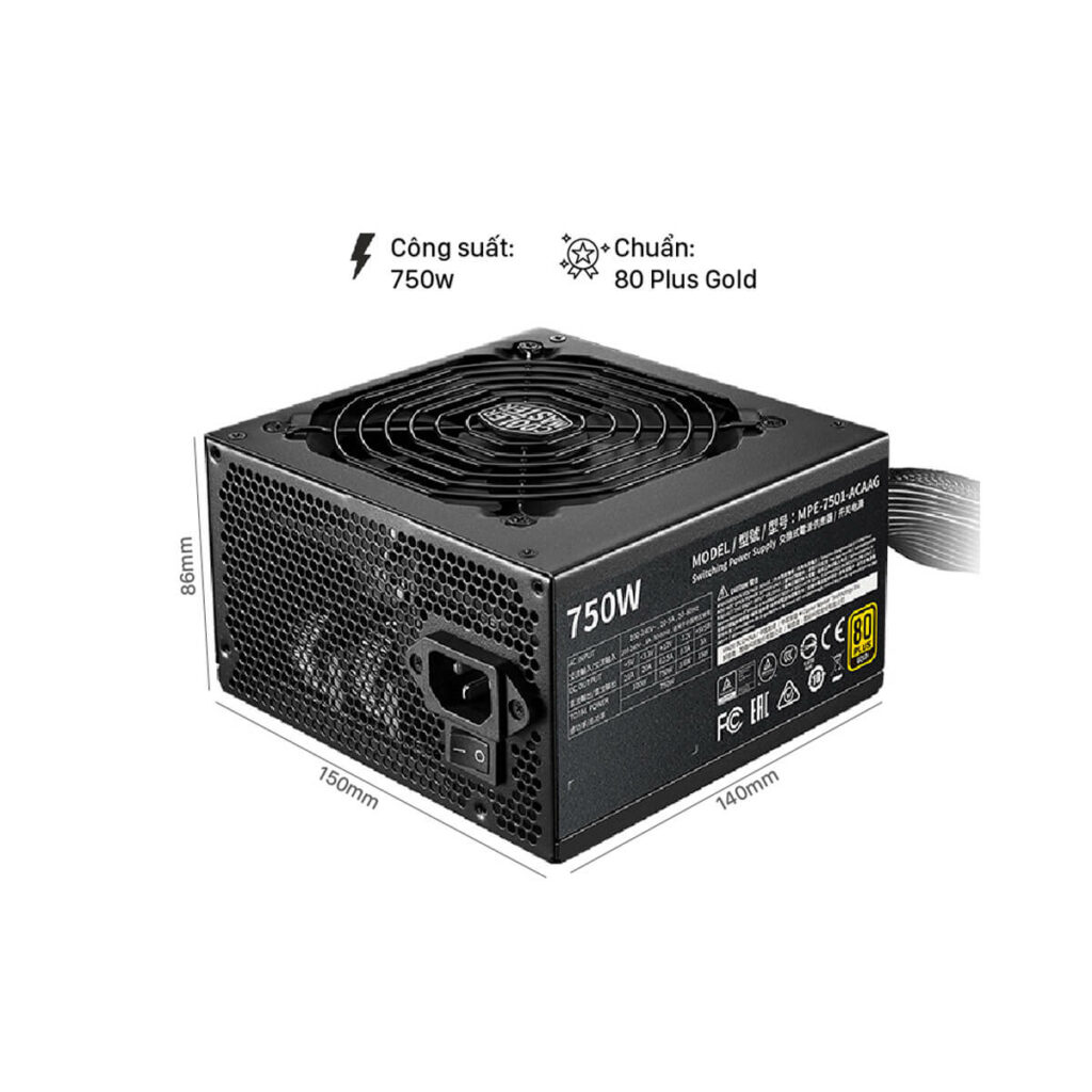 Nguồn máy tính Cooler Master MWE Gold V2 750W A/EU Cable - Hình ảnh 2