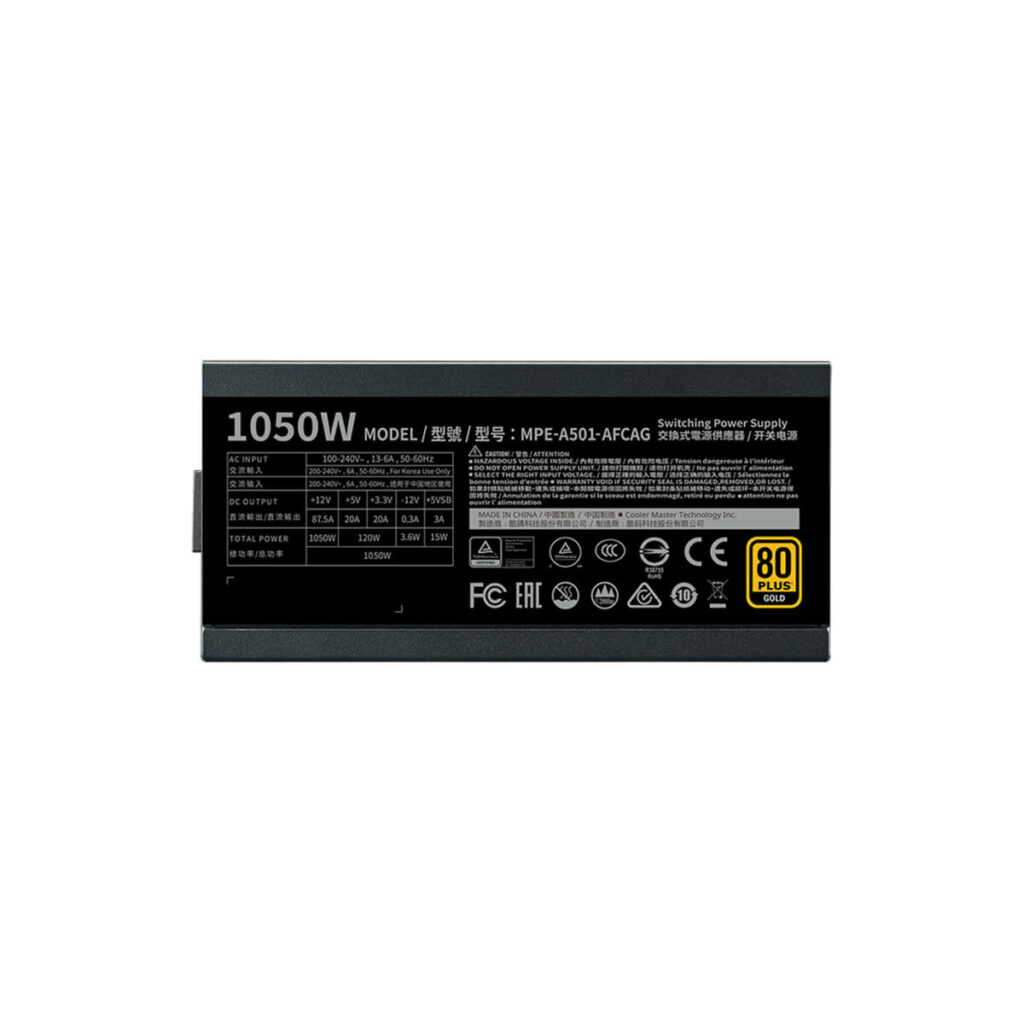 Nguồn Cooler Master MWE Gold V2, Fully modular 1050W A/EU Cable - Hình ảnh 7