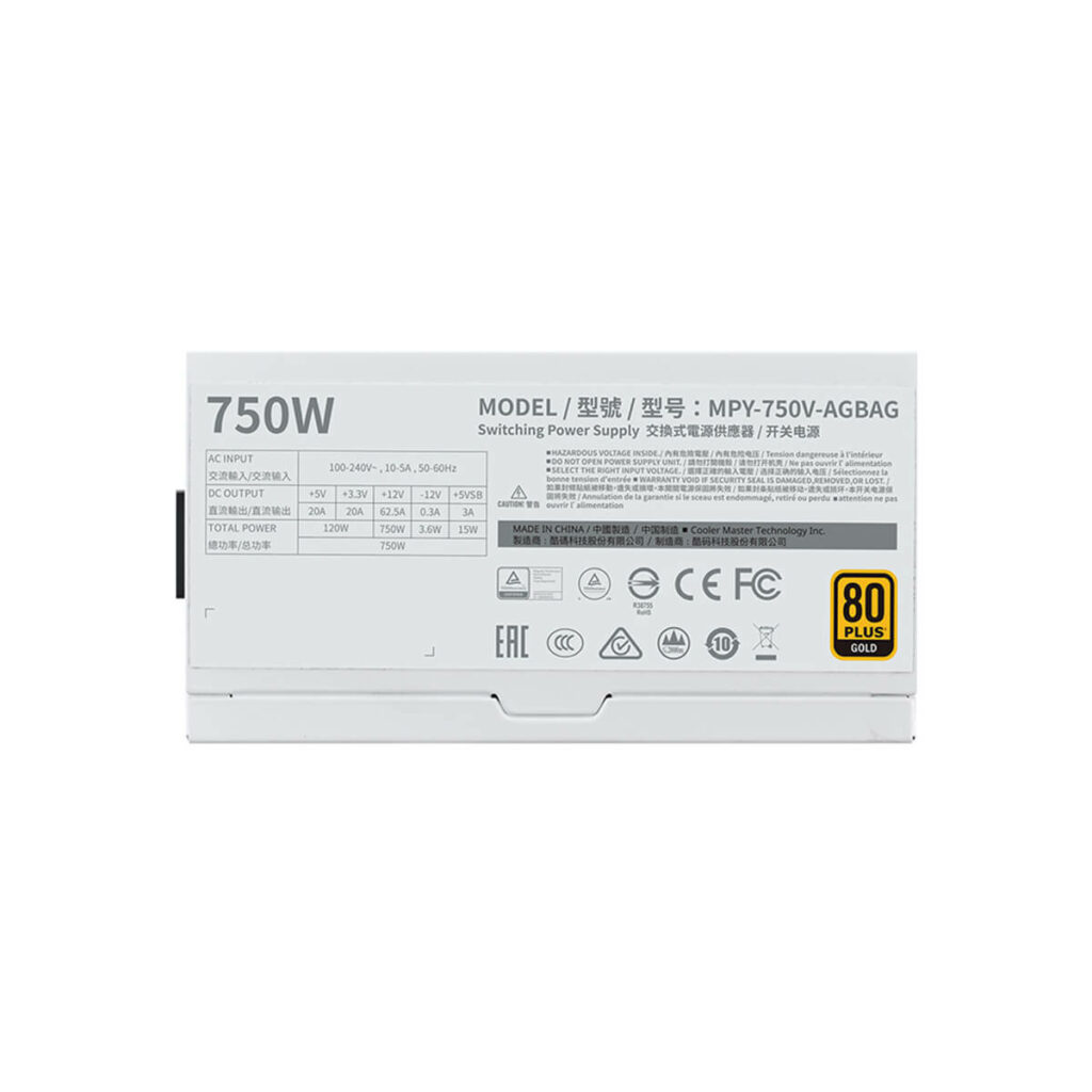 Nguồn máy tính Cooler Master V GOLD V2 750W W-CASE A/EU Cable - Hình ảnh 9