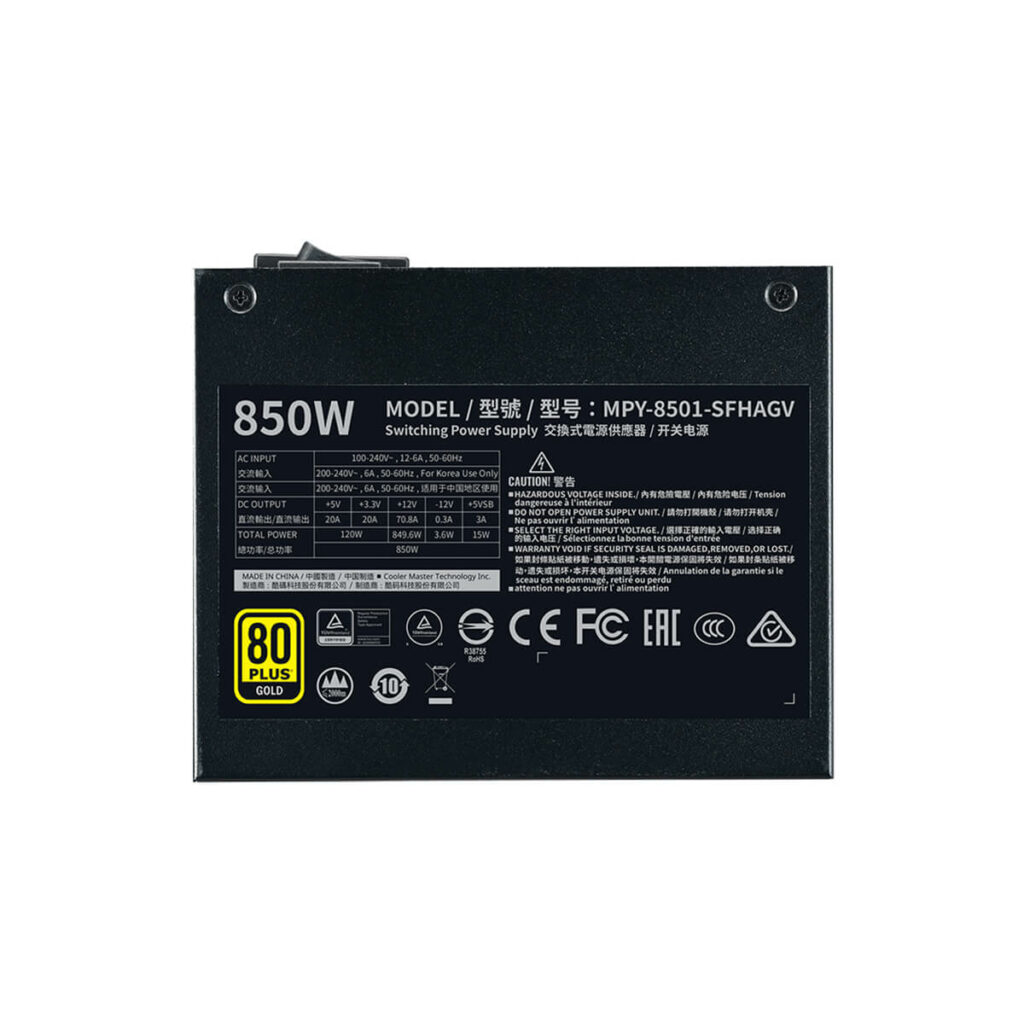 Nguồn máy tính Cooler Master V SFX Gold 850W A/EU Cable - Hình ảnh 8