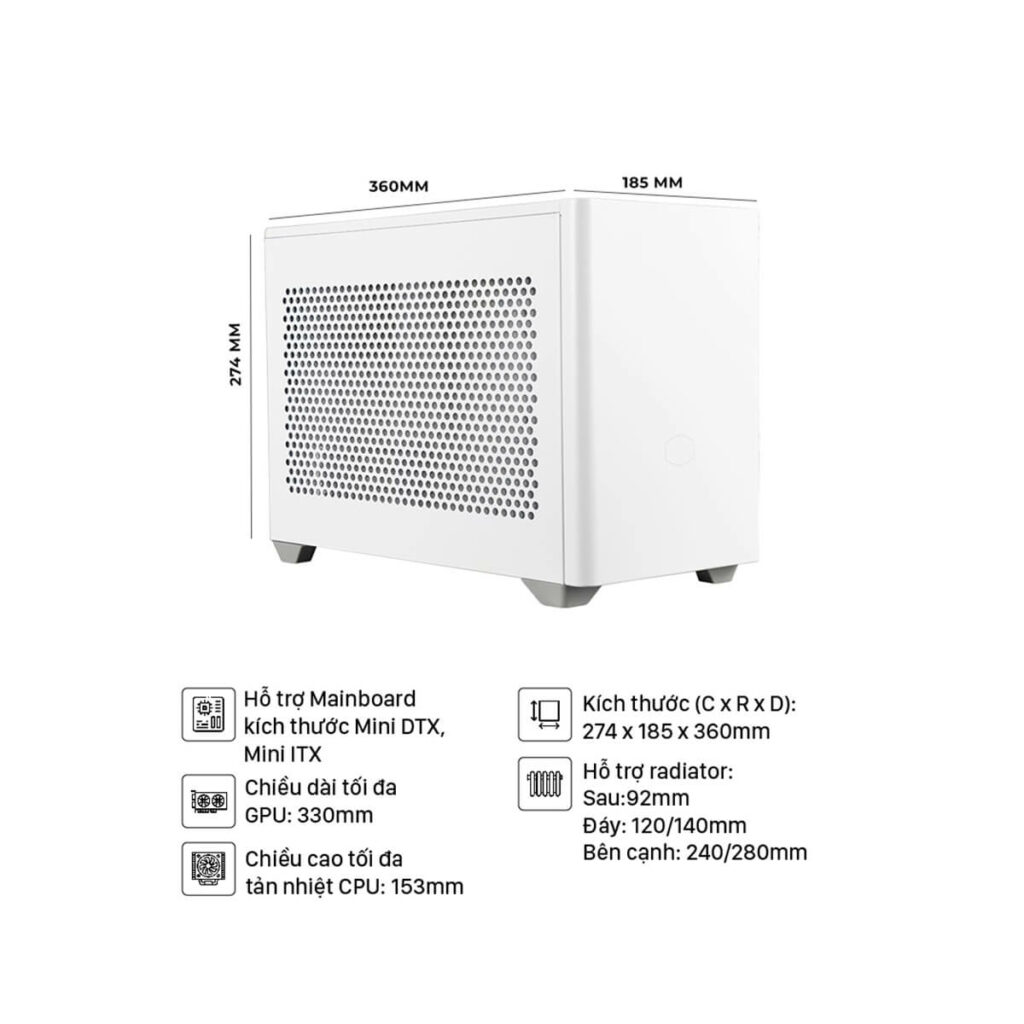 Case Cooler Master MasterBox NR200 White (Mini ITX Tower/Màu trắng) - Hình ảnh 3