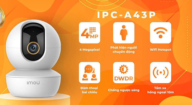 Camera Wifi 4MP iMOU IPC-A43P 