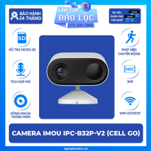 Camera Wifi dùng pin 2K iMOU IPC-B32P-V2 (Cell Go)